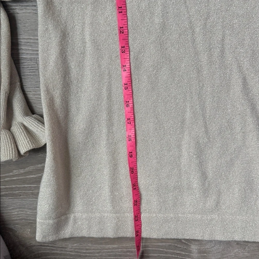 Tuckernuck Ivory Shimmer Edie Ruffle Sweater Large
